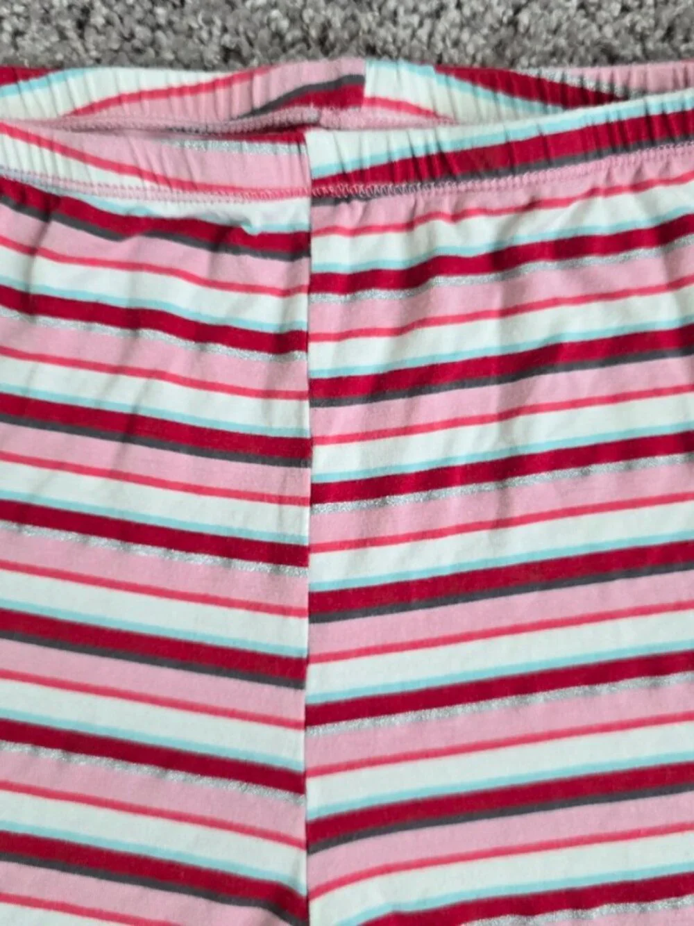 KicKee Pants Pajama Set Girls Long Sleeve Kimono Hopscotch Stripe Bamboo 14 Red